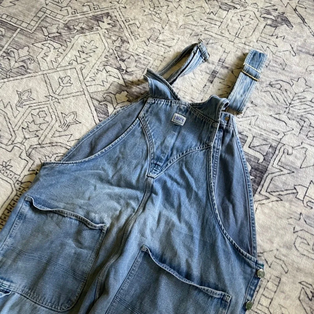 Liberty Mens Denim Overalls Medium Wash Blue Bib Workwear Dungarees 40x28